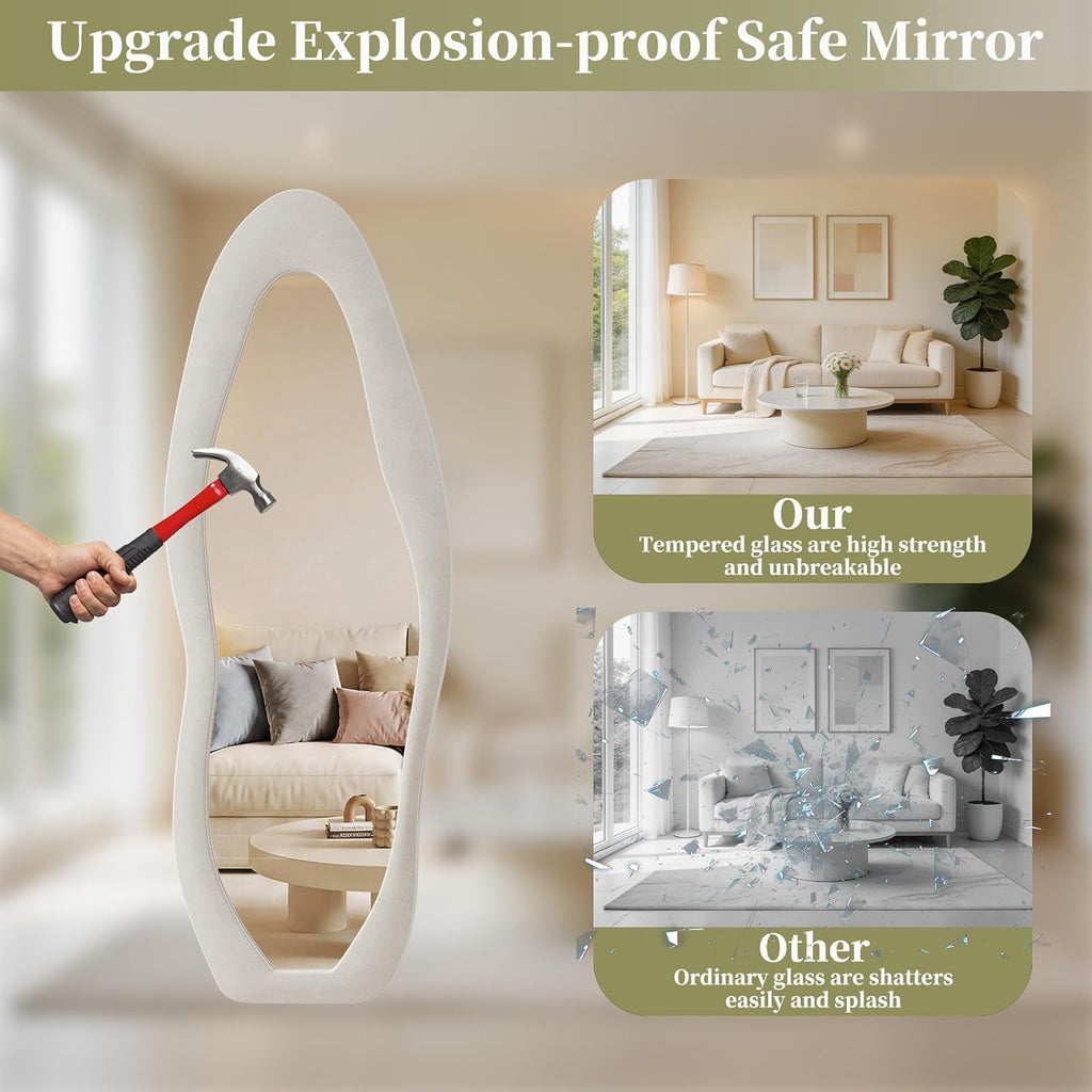 Decorative Irregular Full Length Standing Floor Mirror