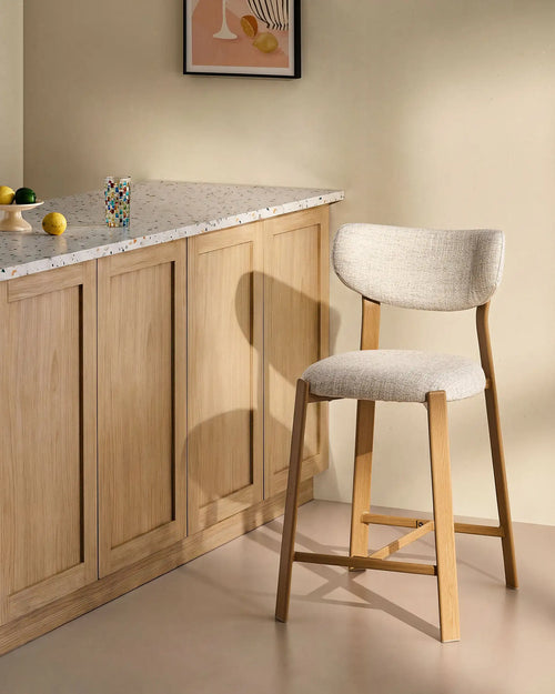 Bramley Oatmeal Linen Blend Bar Stools [65cm][Set of 2]-1