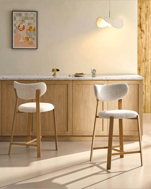 Bramley Oatmeal Linen Blend Bar Stools [65cm][Set of 2]-0