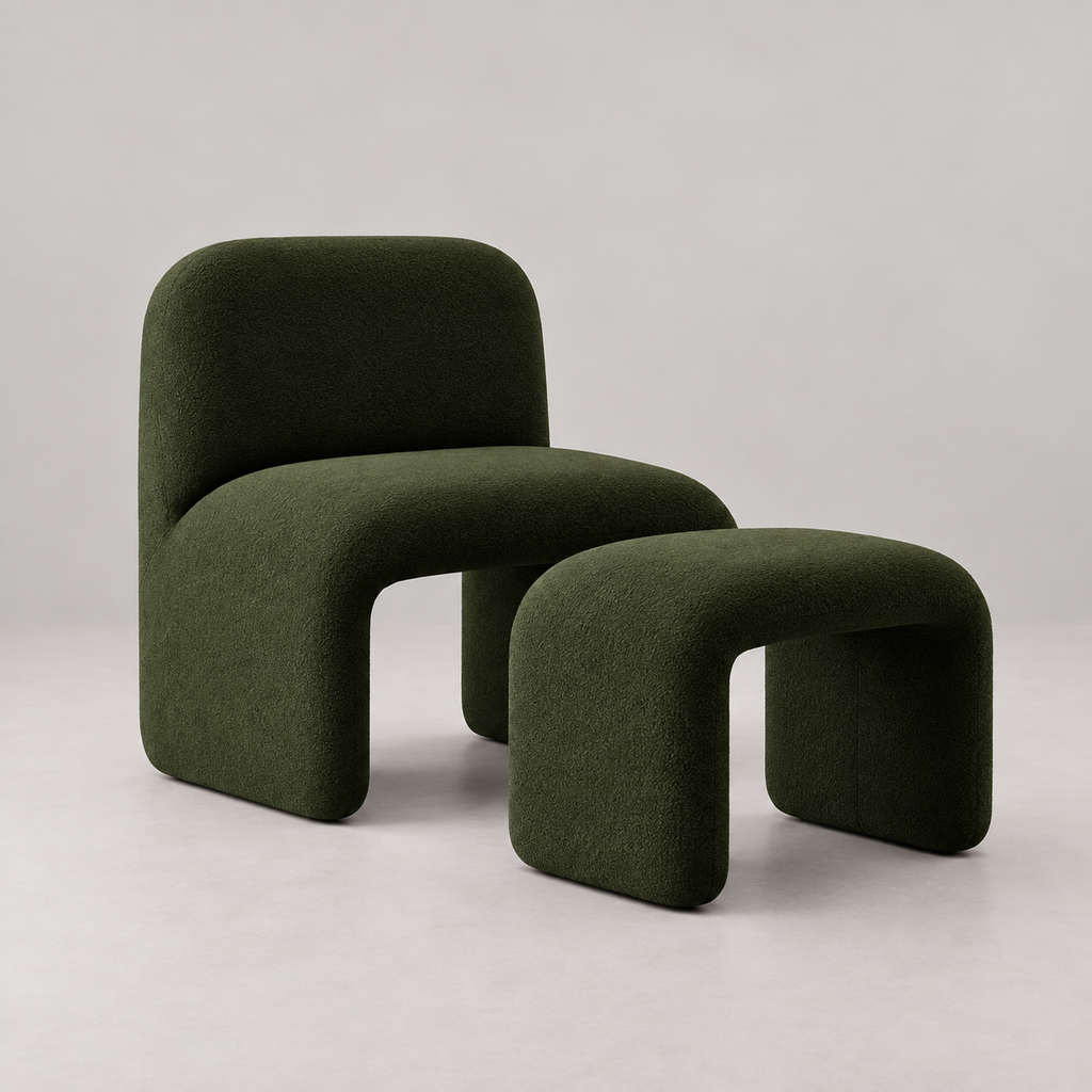 Solène Arc Lounge Chair & Ottoman