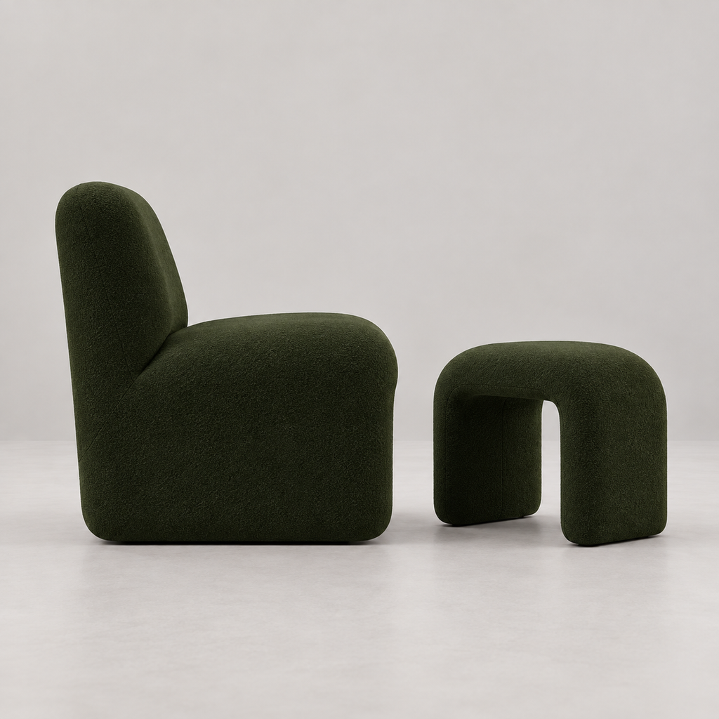 Solène Arc Lounge Chair & Ottoman