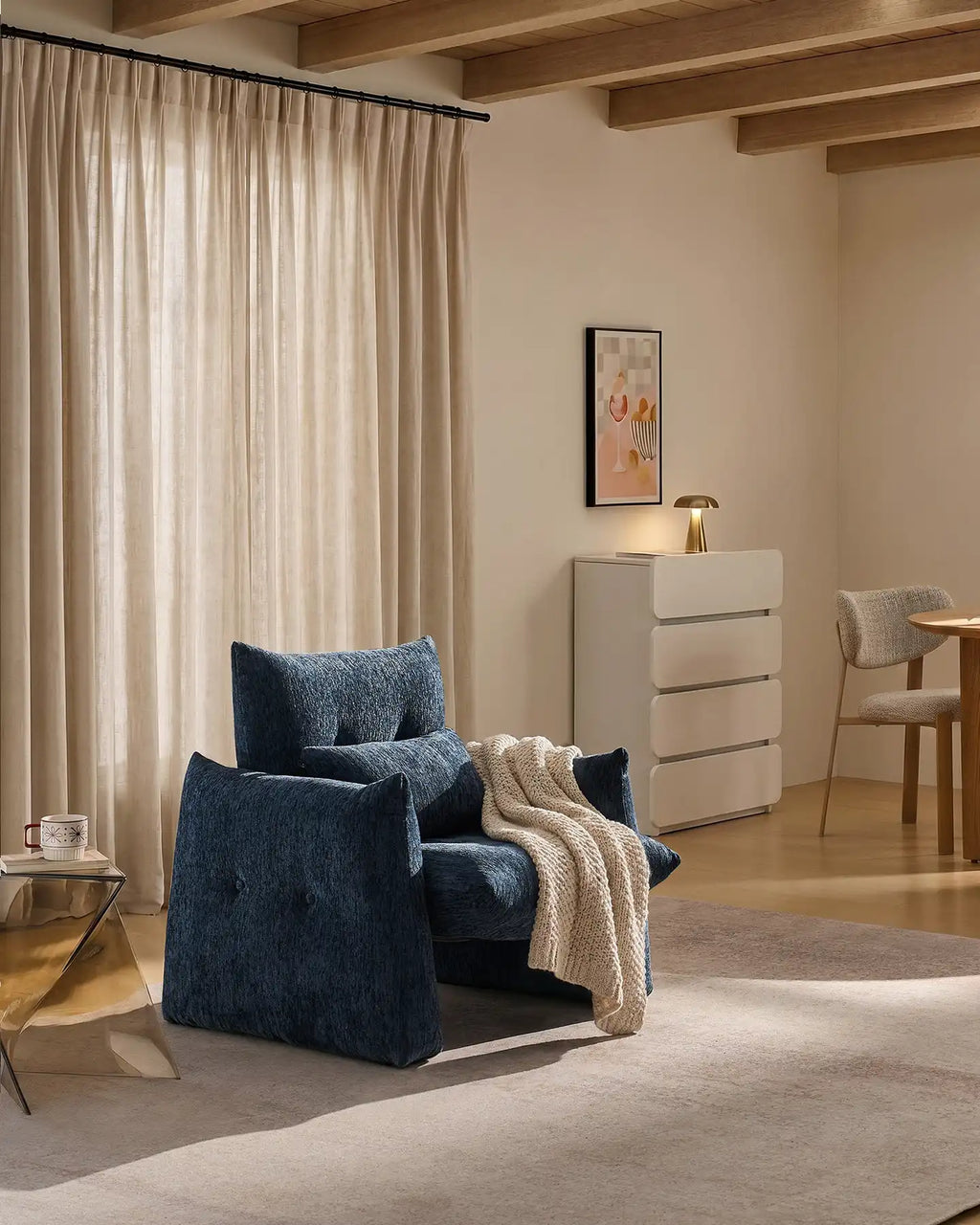 Kumo Navy Blue Accent Chair-2