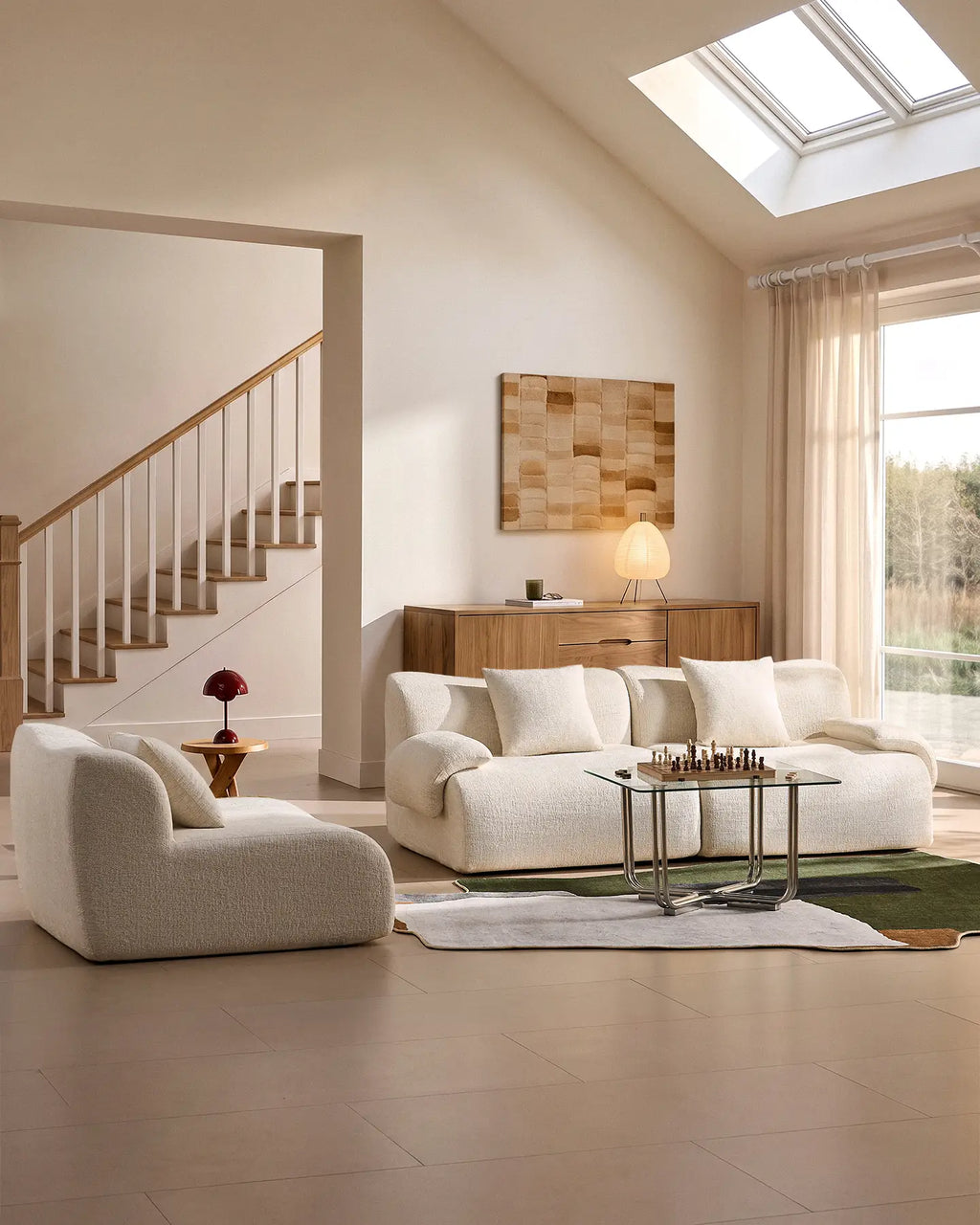 Nola Cream Chenille Vacuum-Packed Modular Sofa-4