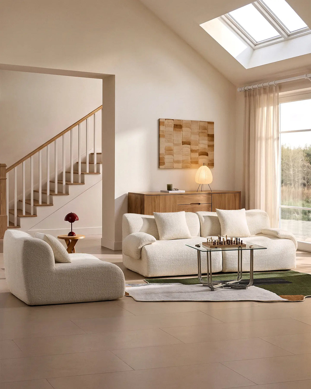 Nola Cream Chenille Vacuum-Packed Modular Sofa-4
